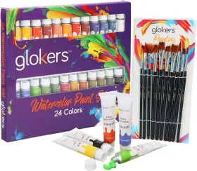 Vc-gwps24-10 Glokers Premium Watercolor Paint Set Arts And Crafts Supplies Include 24