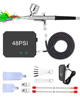 Gocheer 774300082003 Airbrush Kit With Air Compressor 48 Psi High Pressure Brush Non-