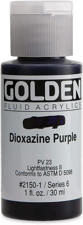 Golden 738797215016 Fluid Acrylic Paint 1 Ounce-dioxazine Fl Oz Pack Of