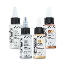 Golden Acrylics 4-tg0704 High Flow Acrylic Paint Set - 4 Iridescent Metallic Colors C