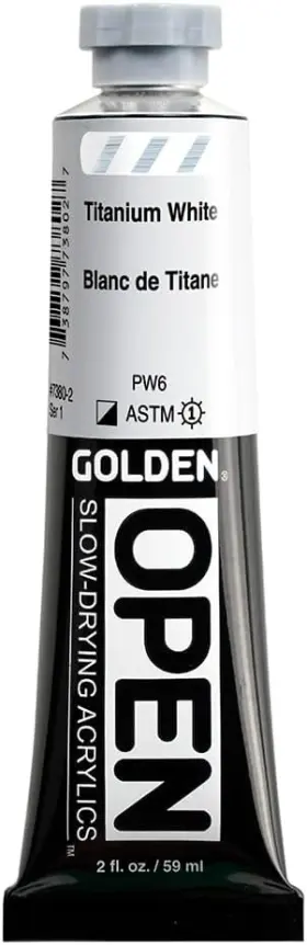0007380-2 Golden Artist Colors Open Slow-drying Acrylics By 2 Fl Oz Pack Of 1 Titanium White