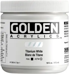 Golden Artist Colors 738797138063 Heavy Body Acrylics By Titanium 16 Fl Oz Pack Of 1 White