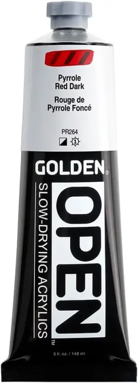 Golden Artist Colors 738797727830 Open Slow-drying Acrylics By 5 Fl Oz Pack Of 1 Pyrrole Red Dark