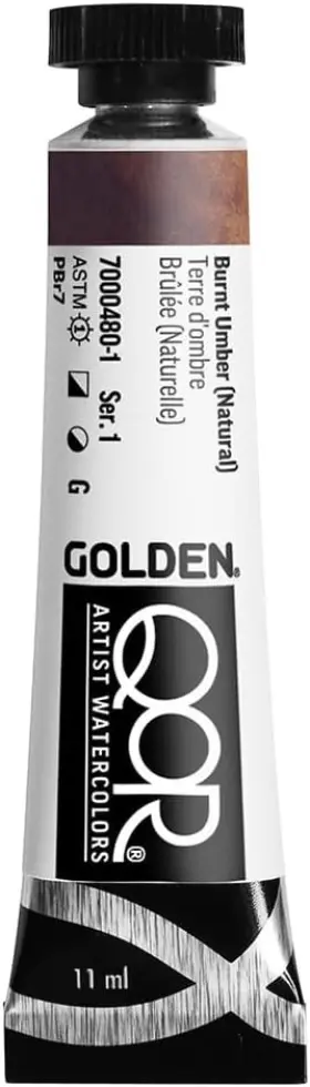 Qur11-7000480-1 Golden Artist Colors Qor Watercolors By 0.37 Fl Oz Pack Of 1 Burnt Umber Natural
