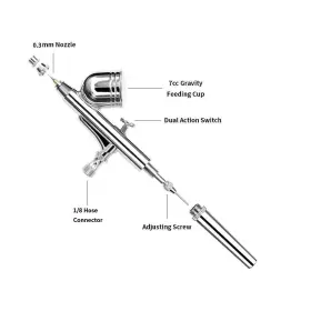 Gothobby 738435945428 0.3mm Gravity Feed Dual-action Airbrush Paint Spray Gun Kit Set #3