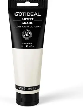 Gotideal 768253561999 Metallic Acrylic Paint Pearl 4.1 Fl Oz Pack Of 1 White