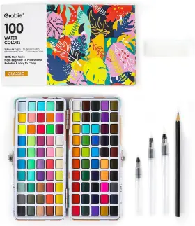 Gre003 Grabie 100 Colors Watercolor Paint Set - 50 Regular 1 Count Pack Of Multicolor