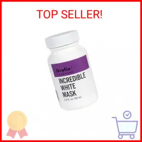 Grafix 096701126934 Incredible White Mask Liquid Frisket Removable Latex For Water-based