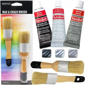 Bdl-0564 Gras Art Bundles Rub Ftn Buff Silver Tones And 45 Milliliters Leaf Pewter Ebony