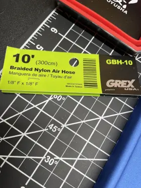 Gbh-10 Grex Airbrush 10ft Braided Nylon Air Hose 1/8 Inch F X Never Used New #3