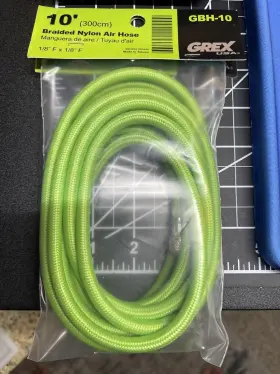 Gbh-10 Grex Airbrush 10ft Braided Nylon Air Hose 1/8 Inch F X Never Used New