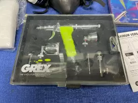 Tritium.tg3 Grex Used Double Action Pistol Style Airbrush With U.s. Safety Mask #2