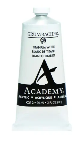 B0006sgl9u-2 Grumbacher C212 Academy Acrylic Paint 90ml/3 Oz Metal Tube Titanium White 3 Pack