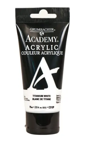 C212p Grumbacher Academy Acrylic Paint 2.5 Ounce Pack Of 1 Titanium White