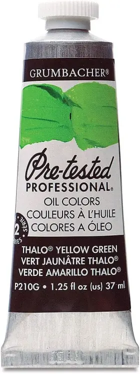P210g Grumbacher Pre-tested Artists Oil Colors Thalo 1.25 Ounces Green Yellow