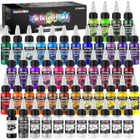 Fap50-nab Guangzhou Fengao International Trade Co. Ltd. Airbrush Paint 44 Colors With 6 Thinners Acrylic Air Brush Set Ready