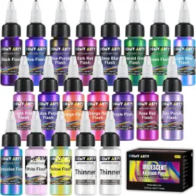 Hiap20-na Guangzhou Jiayin E-commerce Co. Ltd. Iridescent Airbrush Paint - 18 Colors With 2 Thinner Ready To Spray