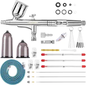 Gyfent 445001778740 Airbrush Kit Gun With 4 Quick-release Nozzle Sets 0.2/0.3/0.5/0