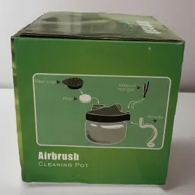 Ab-777a Hac Globall Llc Airbrush Paint Cleaning Pot Multifunctional Station Glass Stand Filters Brushes #2