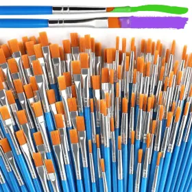Halobios 100-mix 100 Pcs Paint Brushes Set For Acrylic Painting 50 Blue