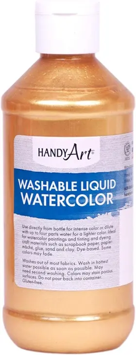 276-162 Handy Art Washable Liquid Watercolor 8 Fl Oz Pack Of 1 Metallic Gold
