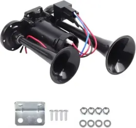 Haokixin 12v-600db 12v 600db Upgrade Super Loud Dual Electric Train Horns For Trucks Suvs Black