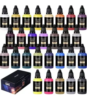 5250 Henyiewl Airbrush Paint 28 Colors Set 1 Oz Opaque And Water-based