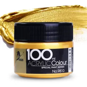 Paint1 Henyiewl Metallic Gold Acrylic Paint 100ml Leaf 3.38 Fl Oz Pack Of 1