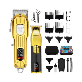 Hg004-us-mh Hiena Pro Hyn-g208 Hair Clippers Set For Men Professional Barber Kit Cutting... Fast Ship