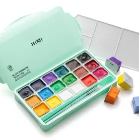 Himi 652768844374 Gouache Paints Set 18 Colors 30g Jelly 1 Ounce Pack Of Green