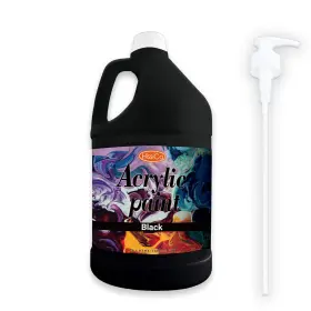 Hissico 783907642084 Acrylic Paint Black Color 128 Oz/1 Gallon Fl Oz Pack Of 1