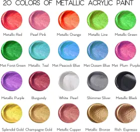 Hissico Oz/60ml Metallic 2.03 Fl Oz Pack Of 20 Blue Green Orange Silver White #2