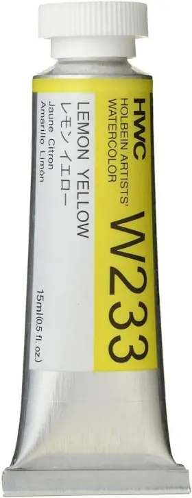 W233 Holbein 3233 Artists Watercolor 15ml Tube Lemon Yellow 15 Ml