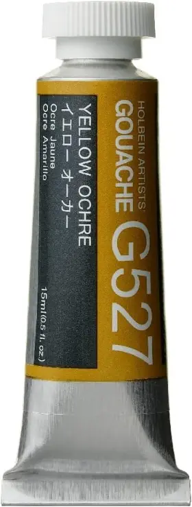 G527 Holbein Artists Gouache Yellow Ochre 15ml A 1 Count Pack Of