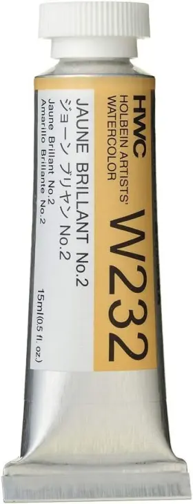 Hbw232 Holbein Artists Watercolor 15ml 0.5 Fl Oz Pack Of 1 Jaune Brillant #2