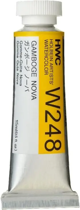 W248 Holbein Artists Watercolor 15ml Tube Gamboge Nova Small