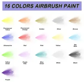 H-ap18 Homy Arty Airbrush Paint - 16 Colors With 2 Thinner Ready To Spray Water-based Acryl #2