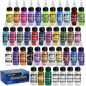 H-ap40 Homy Arty Airbrush Paint - 36 Colors With 4 Thinner Ready To Spray Set