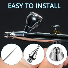 Airbrush-96 Honoson 21 Pieces Airbrush Nozzle Cap Kit Needle Replacement Parts #3