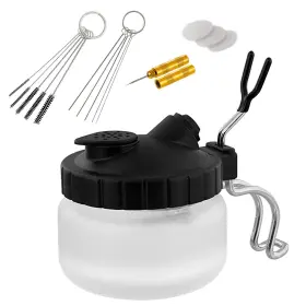 Hotorda 779880237904 Airbrush Cleaning Kit Glass Pot With Holder Wash Tools 5 No