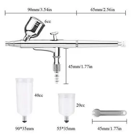 Hotorda 789622710909 0.3mm Dual Action Airbrush Kit With Three Different Cups 6cc 20cc 40cc Porta #3