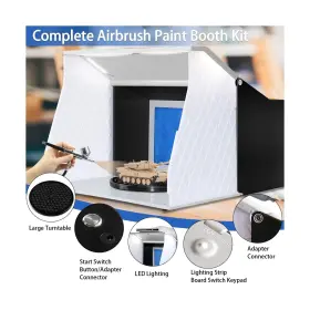 Asb-01 Hotorda Airbrush Spray Booth Portable Paint With Dual Fan #3