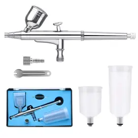 B08hqdvkcp Hotorda 0.3mm Dual Action Airbrush Kit 6/20/40cc Cups For Makeup Cake Nail Art Pro