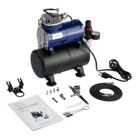 Hseng 974413220055 Multi-purpose Airbrush Kit With A 1/5 Hp Single Cylinder Piston Low Noi