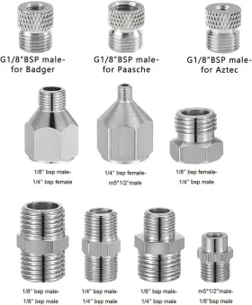 10ak-ab123 Hubest Multi-size Airbrush Adapter Set Air Brush Fitting Connector Kit #2