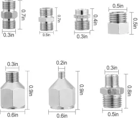 10ak-ab123 Hubest Multi-size Airbrush Adapter Set Air Brush Fitting Connector Kit #3