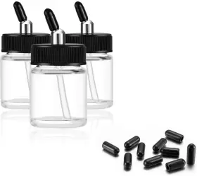 Hubest 313035490433 10pcs 22cc Airbrush Glass Bottles With Jar Caps For Master Iwata Dual Action Ai #2