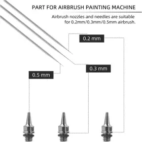 Hubest 936474716021 10 Pcs Replacement Parts Kit With 0.2/0.3/0.5 Mm Airbrush Nozzle Ne #3