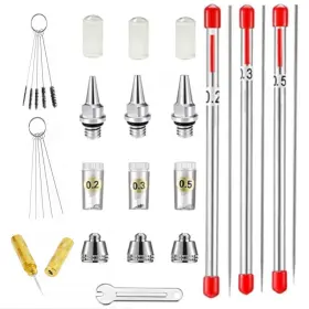 B0bwrh73h9 Hubest 10pcs Airbrush Spare Parts Kit - Needle Nozzle Protector Replacement Se