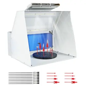 Sp-e411k Hubest Airbrush Spray Booth Paint Adjustable Powerful Fan And 4 Led L